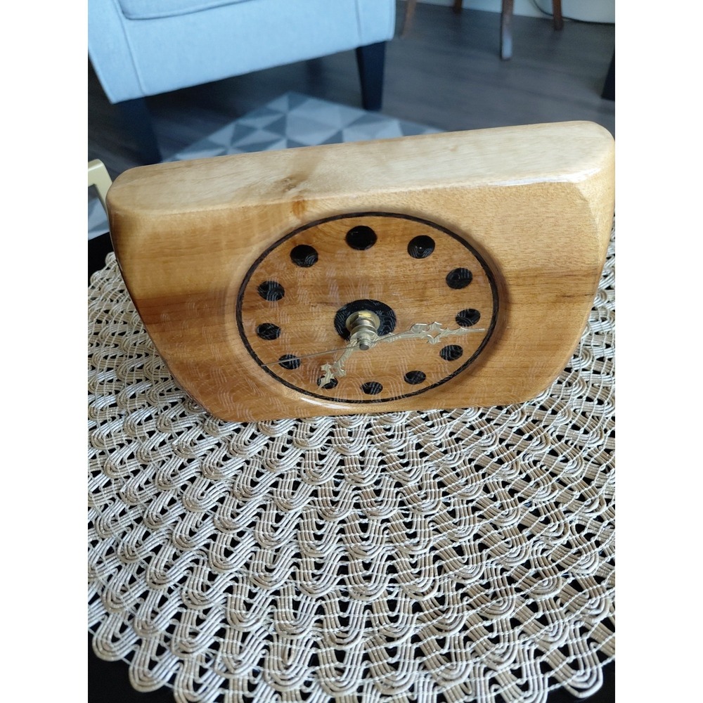 Vintage Myrtlewood Clock Rare Wood from Oregon Good Working condition